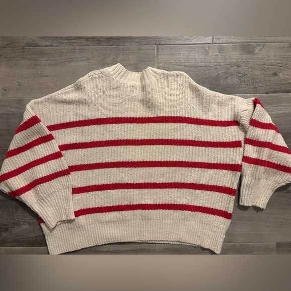 Old Navy Cream & Red Stripe Knit Sweater XXL - Picture 5 of 6